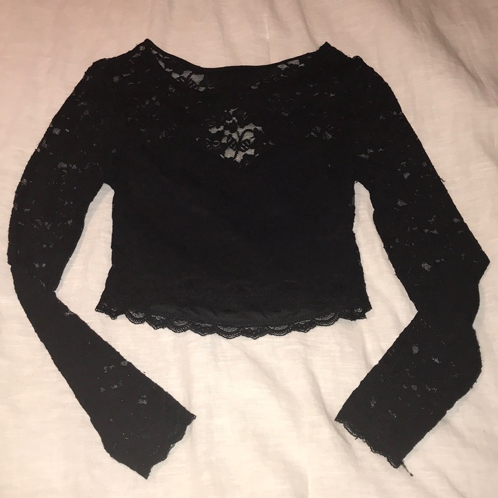 All Lace open back crop top